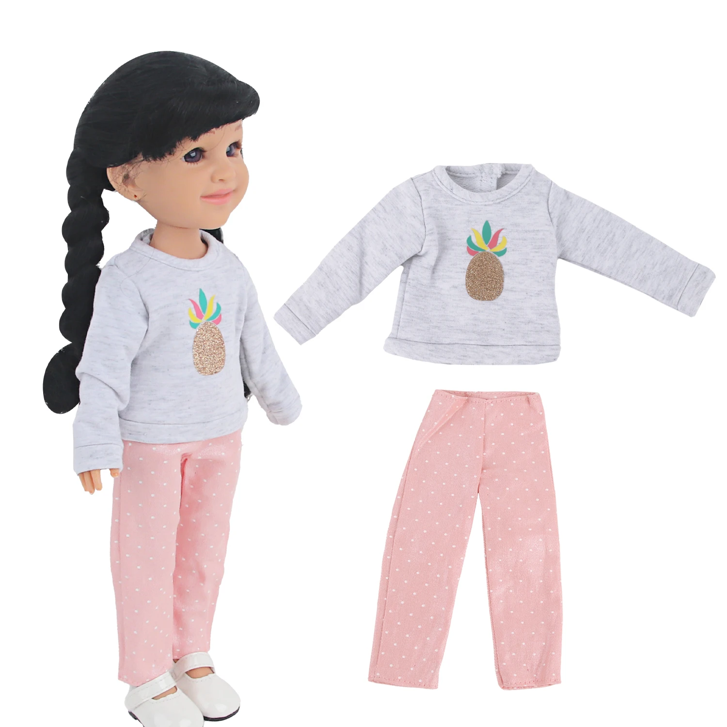 14 Inch Baby Girl Doll Clothes Pineapple 35cm American Doll Clothes Suit Outfit For Girl Dolls Gift