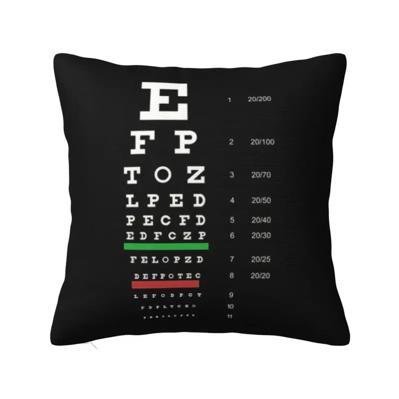 Custom Snellen Eye Chart Cushion Cover 40x40cm Optometrist Optician Velvet Luxury Pillow Cases Home Decor