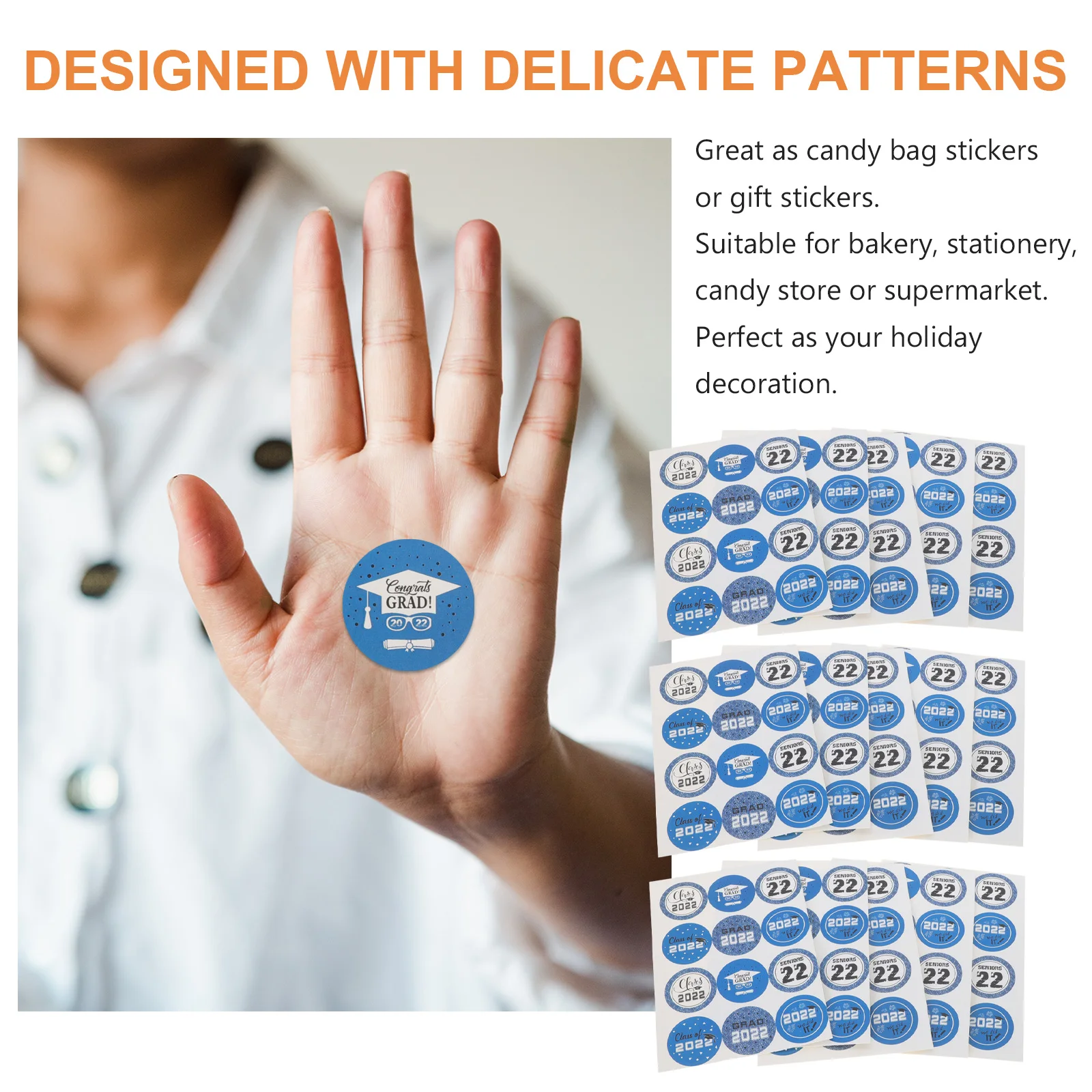 

15 Sheets Gift Bag Sticker Seal Stickers Sealing Labels Certificate for Boxes Packaging Blue