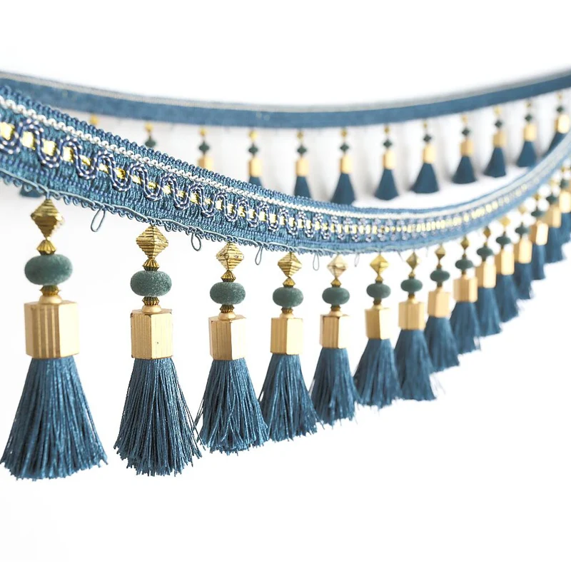 2/3/5M Tassel Fringe Edging Trim Curtains Tassel Trim Lace Sewing Crafts Cushions Furnishings Upholstery Home Funiture DIY Decor