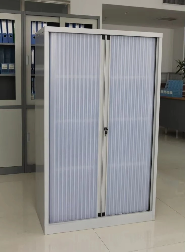 #￥forWholesale Office Furniture 2 Door Tambour Door Steel Lockable Storage Cabinet