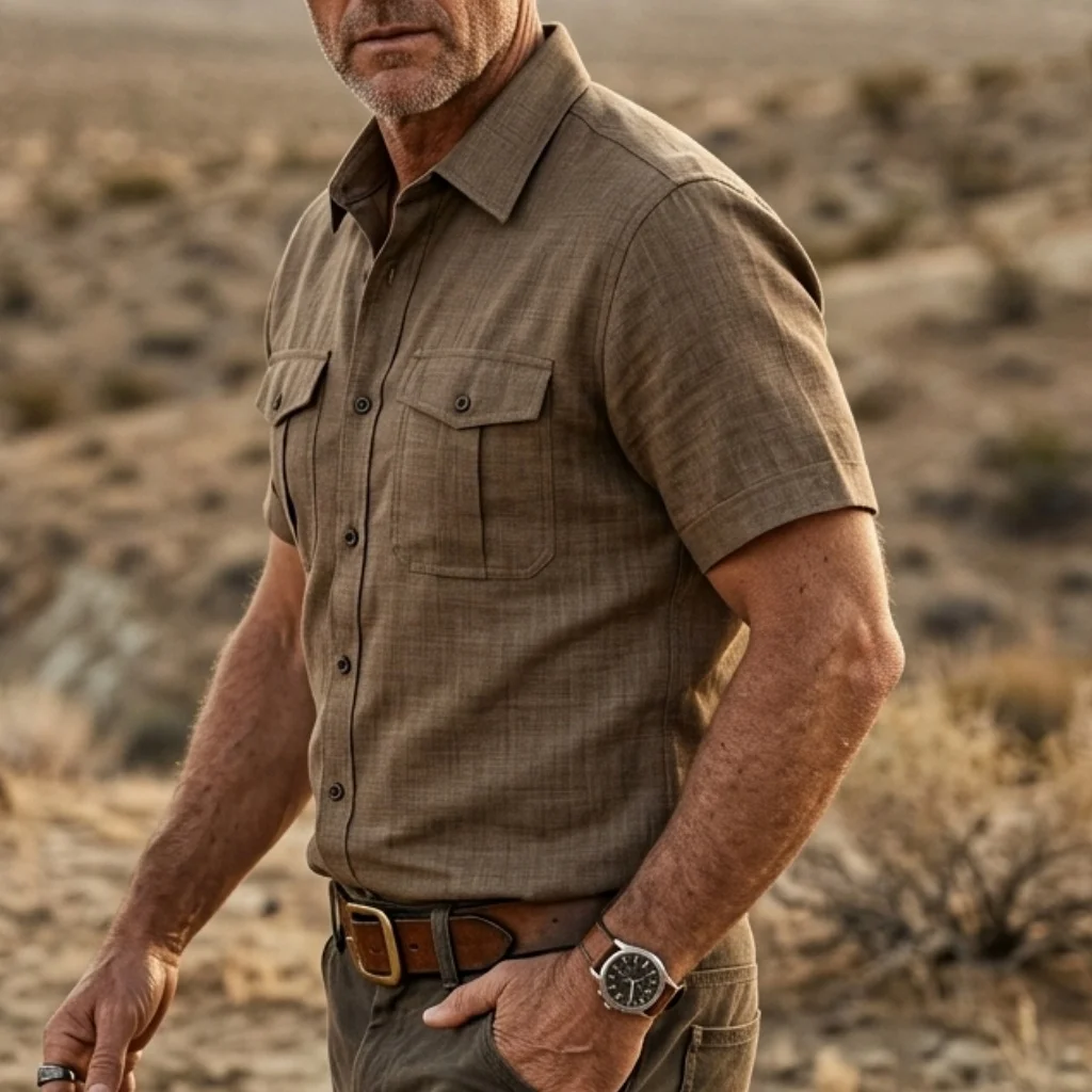 

Spring Summer Mens Shirts Cargo Short Sleeve Thin Lightweight Casual Business Outdoor Fishing Clothing With Pockets Male Shirt