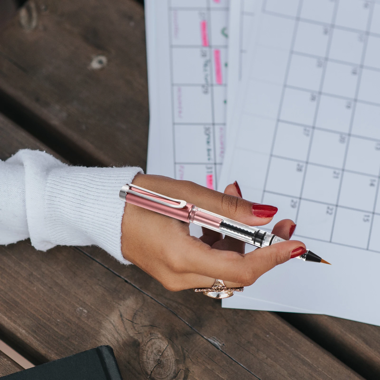 

1Pcs Fountain Brush Pen Refillable Watercolor Calligraphy Drawing Ink Pen Large Ink Capacity Office Supplies School Supplies