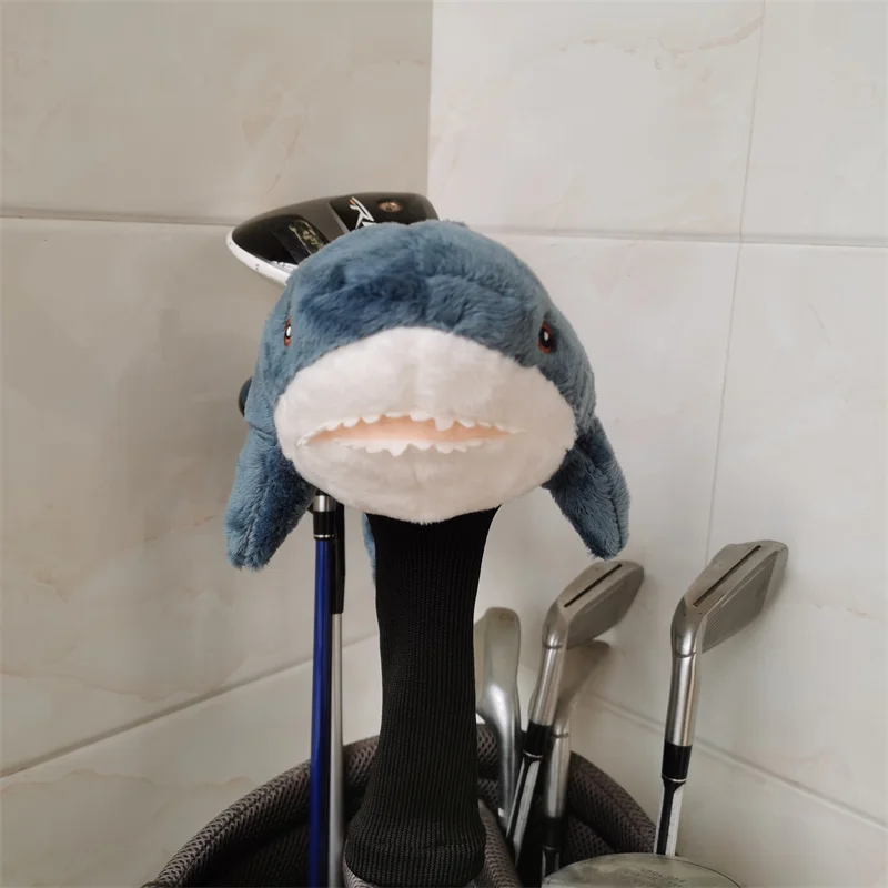 Shark golf wood headcover great plush fw wood head cover large stock Drop shipping