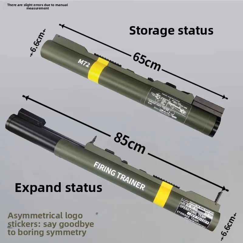 85Cm M72 Bazooka Model Individual Anti-Tank Collection Ornament 3D Printing Retractable Bazooka