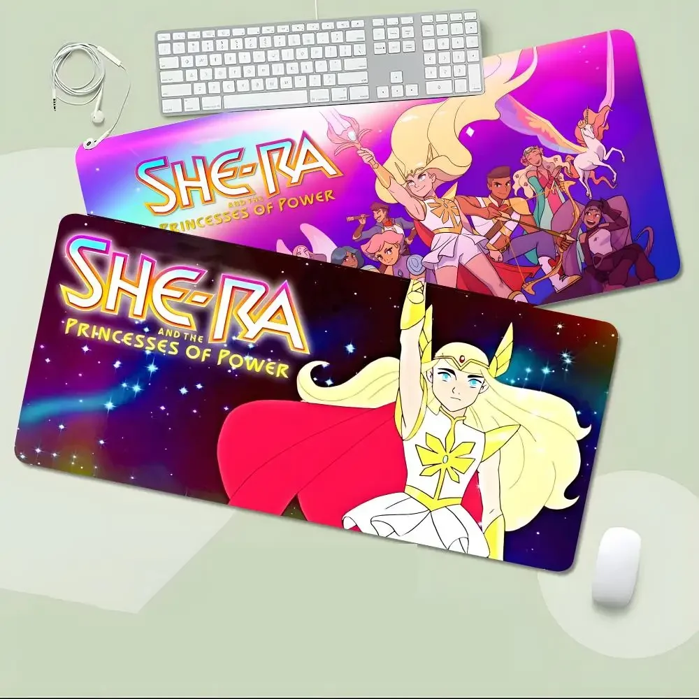 Animation Fantasy She-Ra And The Princesses Of Power Mouse Pad Non-Slip Large Desk Mat Thick Stitched Edge Gaming Mousepad