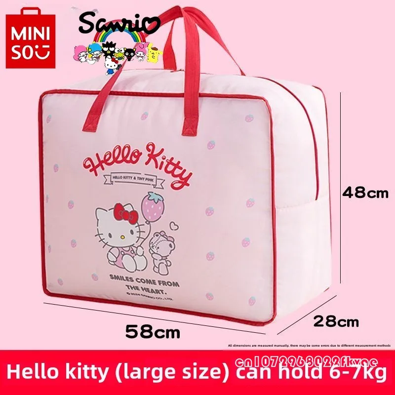 HelloKitty-Sac de rangement familial, sac à bagages de déménagement, sac de rangement de couette de dessin animé, grande capacité, à la mode, haute qualité, nouveau, 2025