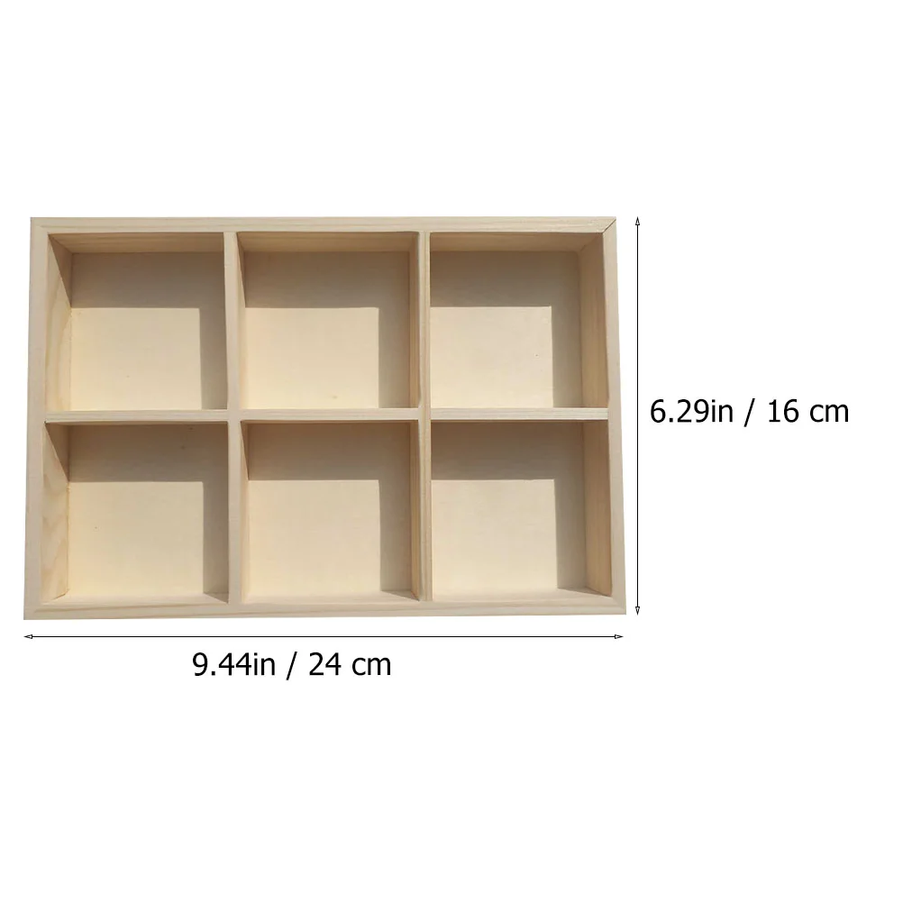 Caja de almacenamiento de madera de 6 rejillas para pigmentos, palos de pintura, tamaño compacto, calidad, suministros de uso duradero de madera