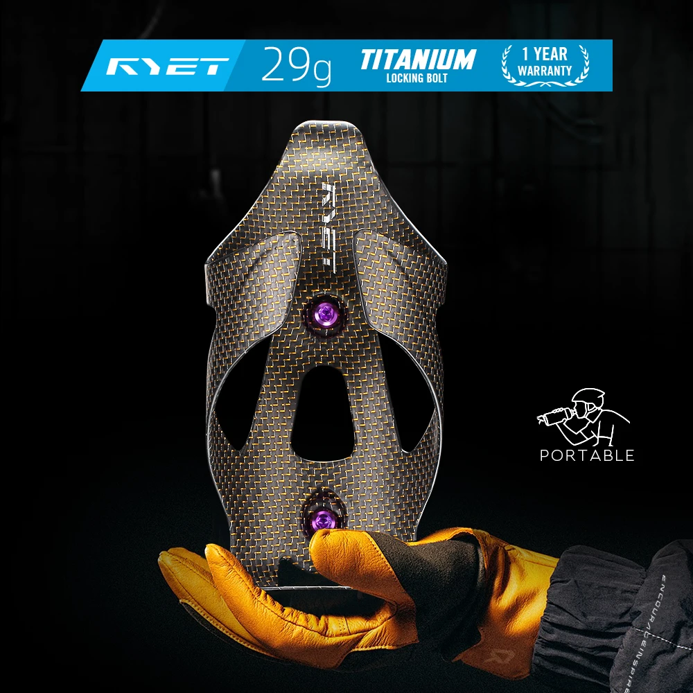 

Крепление для бутылки RYET 29г, ультралегкое, из карбона T800, с титановыми болтами, для велосипедов MTB и шоссейных велосипедов