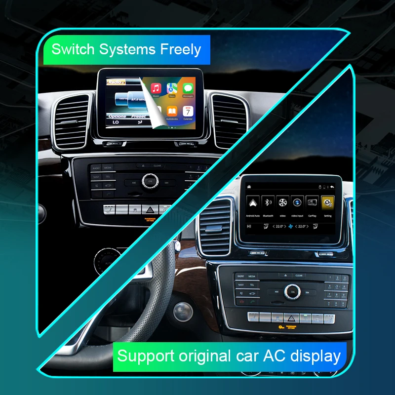 Wireless CarPlay for Mercedes Benz GLE GLS CLS 2014-2018, with Android Auto Mirror Link AirPlay Car Play  Functions