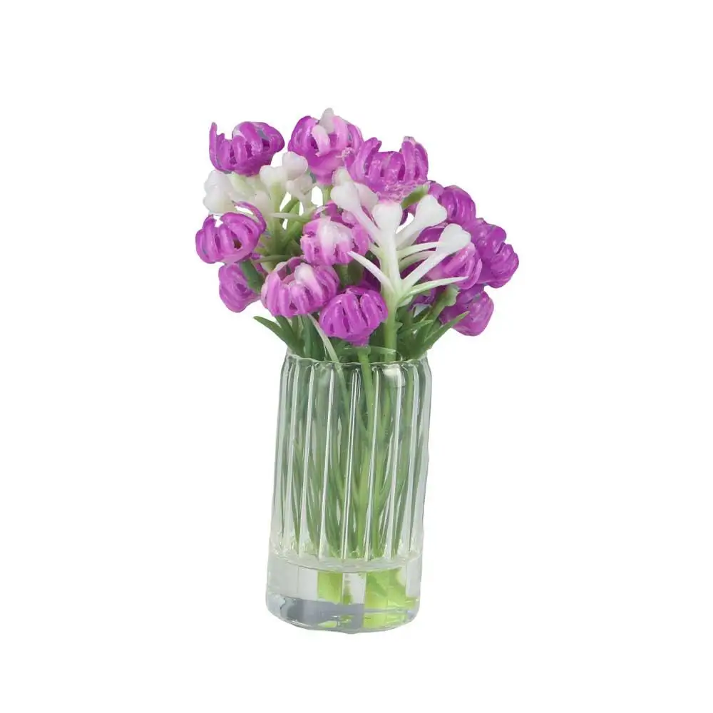 

Flower Vase Pretend Play House Decoration Dollhouse Accessories 1:12 Dollhouse Miniature Simulation Potted Plants