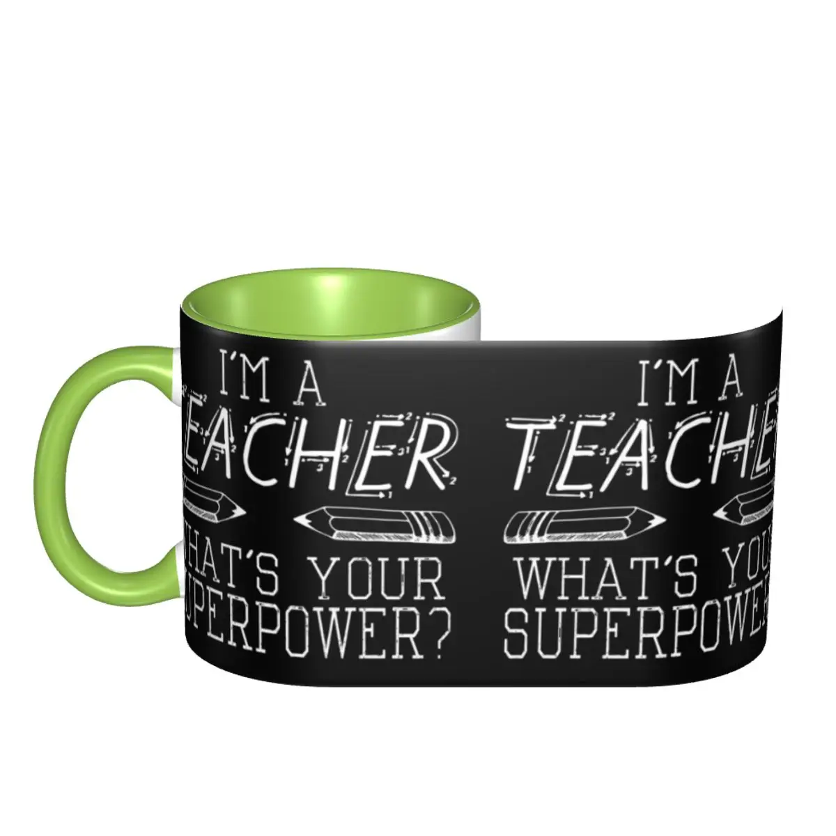 I'm A Teacher, What's Your Superpower Mug Funny Ceramic Coffee Cups Tea Mugs Milk Cup Drinkware Gifts for Woman Man DIY Custom