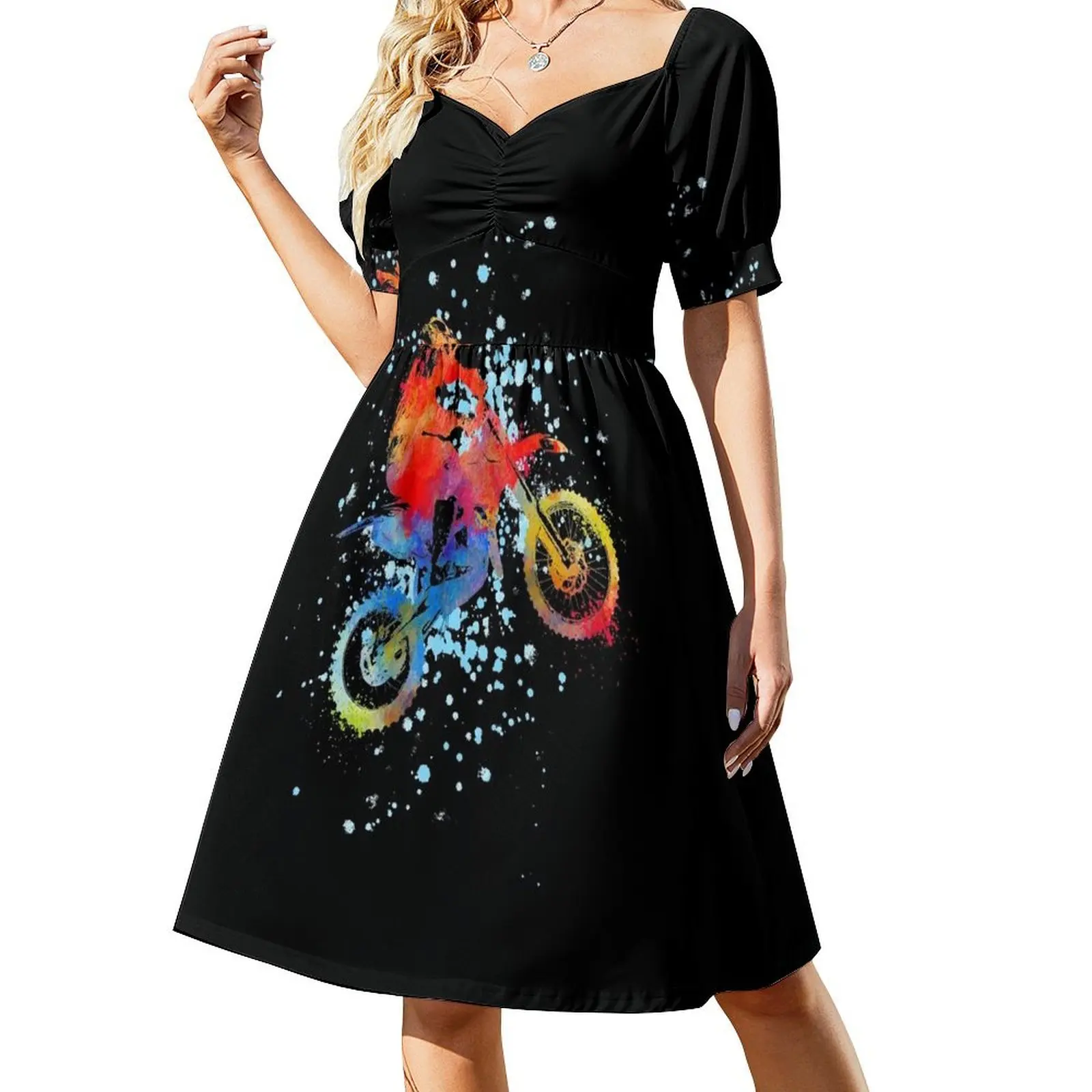 

Motorbike, Watercolour Sports, Biker Gifts Short-Sleeved Dress dresses for womens 2025 beach dress