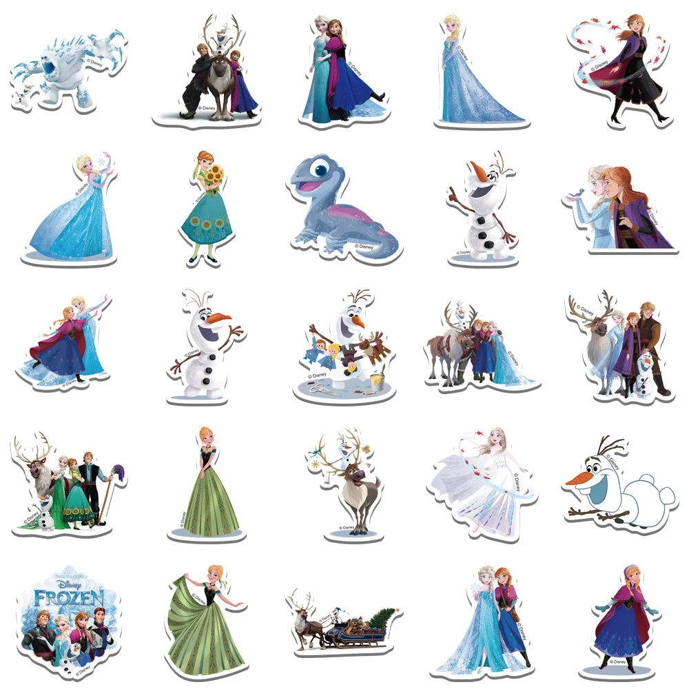 50 個漫画冷凍プリンセス落書きステッカー装飾ギター荷物 DIY 防水ステッカー