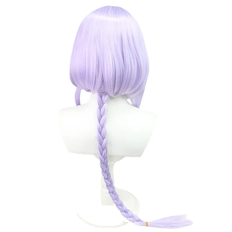 Genshin Impact Purple Braid cos wigs taro high temperature silk pear flower head Fried Dough Twists braid animation cosplay wig