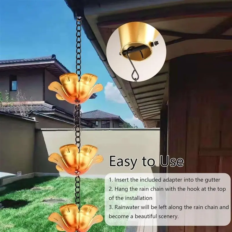Purple copper villa courtyard gutter eaves garden homestay drainage chain drain