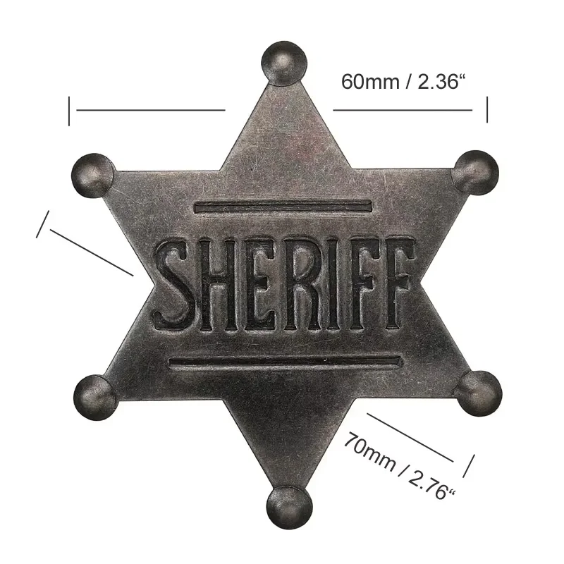 Sheriff Deputy Badges,Metal Sheriff Brooch for Kids Adults Cowboy Party Decoration Favors Supplies,School Carnival Prizes Gift