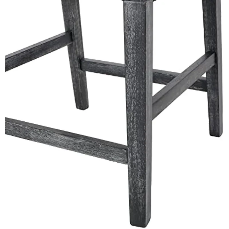 Bancos de balcão estofados de 26 polegadas - carvão/cinza (conjunto de 2)