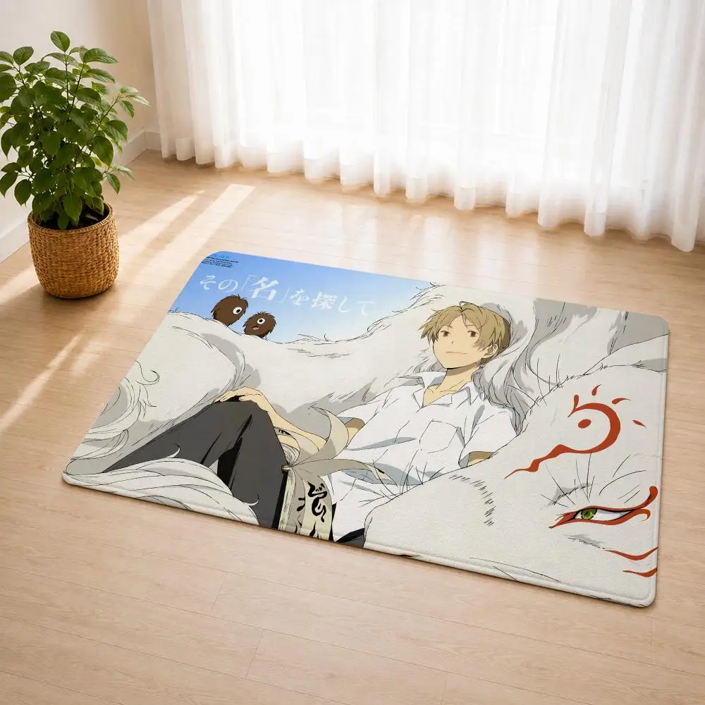 N-Natsumes Book Of Friends Floor Mat Flannel Rug Soft Non Slip Door Mat For Bathroom Bedroom Kitchen Living Room Home Decor