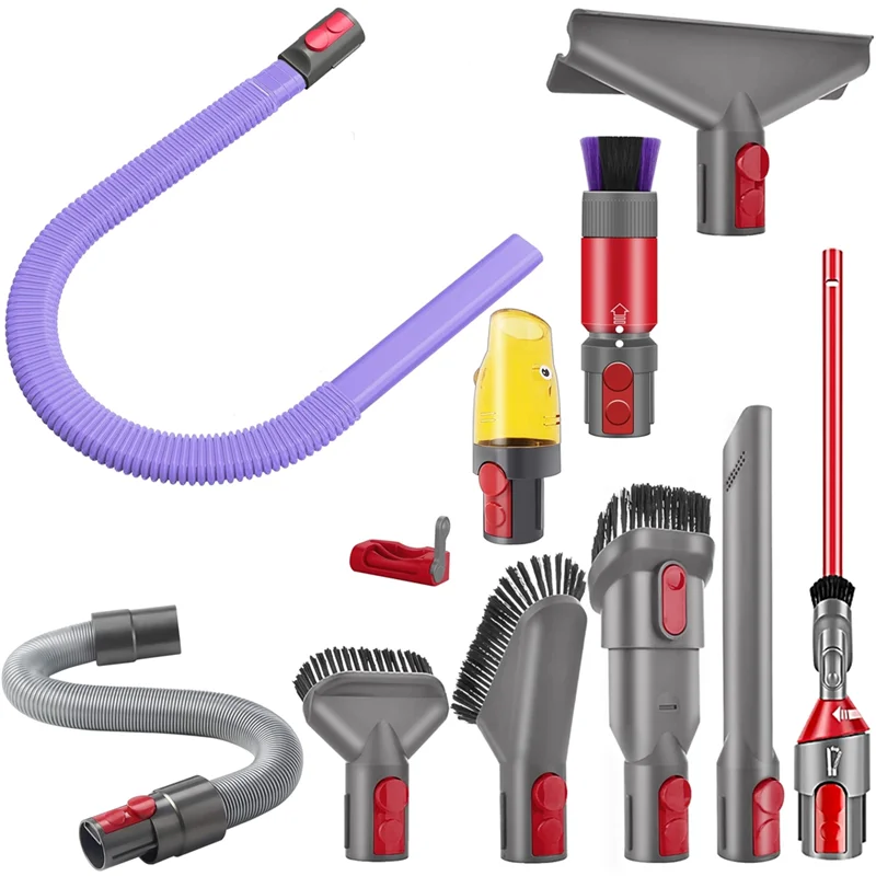 【Berserk】Комплект аксессуаров, совместимый с Dyson V7 V8 V10 V11 V15 — выдвижной гибкий шланг и многофункциональные щетки для насадок
