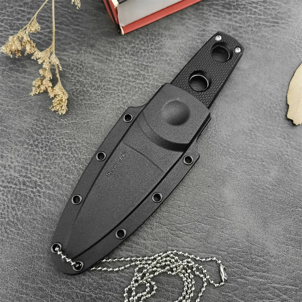 C/S 11SDT Secret Edge Neck Knife 440C Blade Black ABS Plastic Handle Hunting Hiking Survival Everyday Carry Knives for Gift