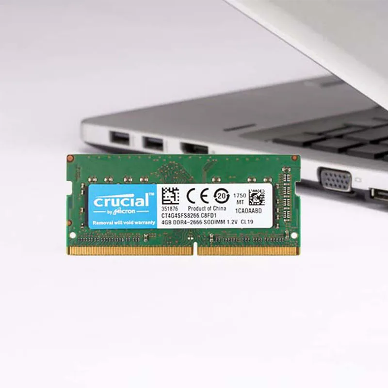 Imagem -04 - Memória Crucial do Caderno Ddr4 8gb 2x4gb 2133mhz 2400mhz 2666mhz Sodimm Memória Pc17000 19200 21300 1.2v para o Portátil