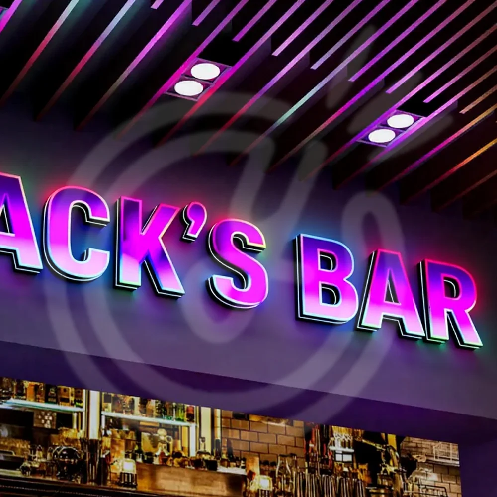 Custom RGB Metal LED Sign Wall Logo Luminous Letter Outdoor Company Store Light Signboard,Business 3D Acrylic Signage Decoration