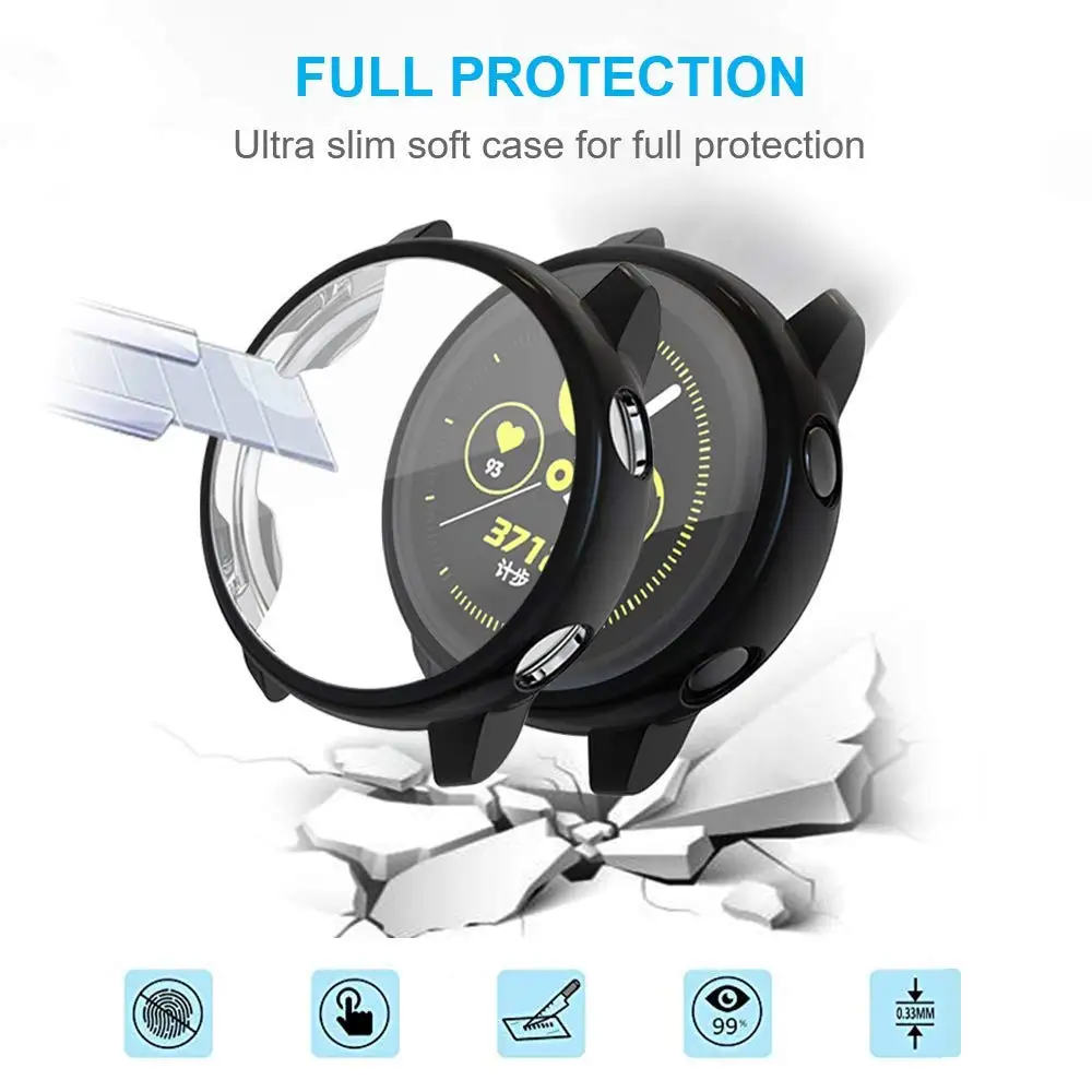 Full Cover Protective Case For Samsung Galaxy Watch Active 2 44mm 40mm Smart Watch Screen TPU Protector Soft Silicone Bumper