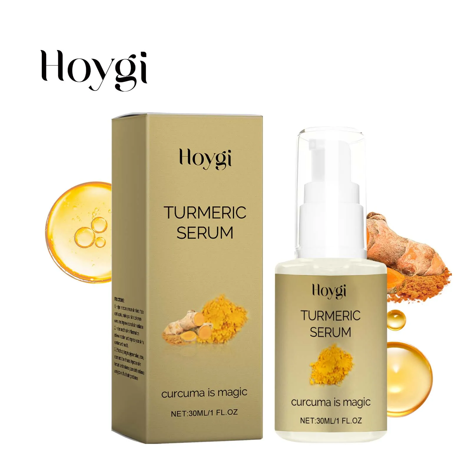 

1/4PCS Turmeric Hydrating Face Serum - Moisturizing, Nourishing & Brightening Skincare Treatment