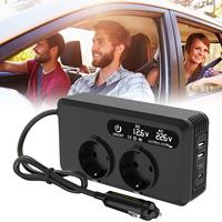 Car Mounted Power Inverter 12V/24V To AC 110V/220V 200W Type-C USB Quick Charger EU US Socket Car Inverter Power Adapter