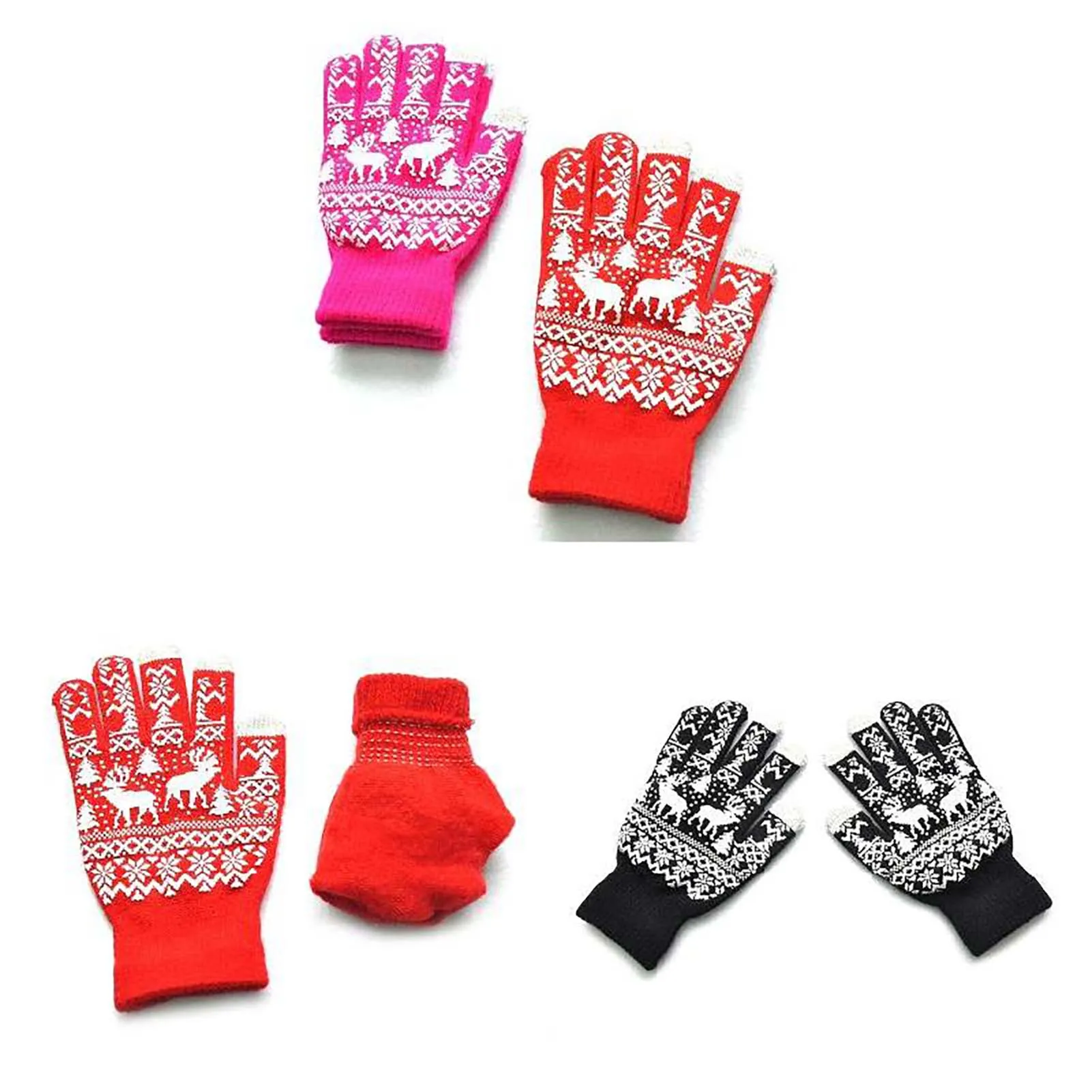 Unisex Winter Warm Knitted Gloves Easy Matching Cold Weather Gloves Gift for Friends Colleague Families