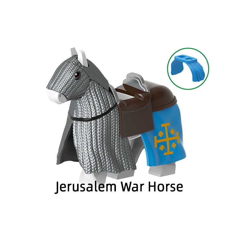 The Medieval Jerusalem Tripoli War Horse Model Blocks MOC Bricks Set Gifts Toys For Children GH0261 GH0262