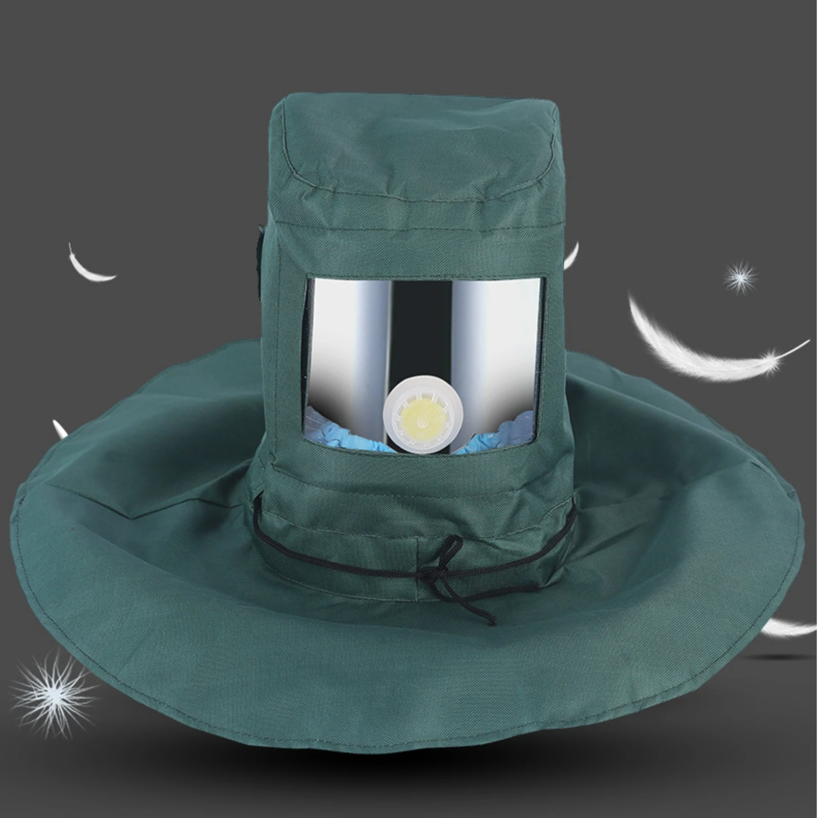Safety Face Hood Transparent Window Dust Hood Breathable Shoulder Drape for Grinding