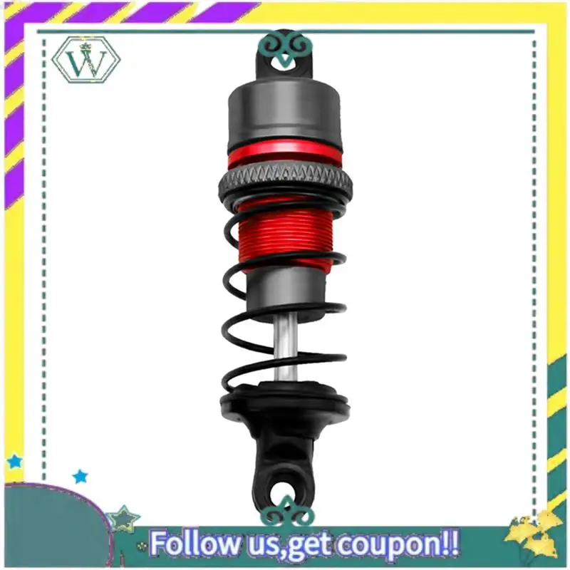 

(New) 2X 1/10 1 Pair Of Metal Hydraulic Shock Absorbers, RC Remote Control Car, Flat Running Drift Car (67Mm) Red