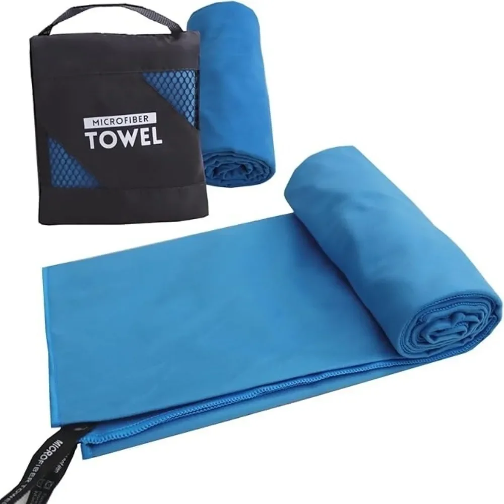 Portable Quick-Dry Microfiber Towel Ultra Absorbent Swimming Fitness Face Towel Lightweight for Sports Towel with Storage Pouch