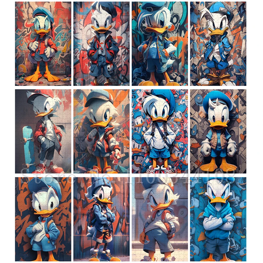 Disney Donald Duck Jigsaw Puzzles Cartoon Animal Character Puzzles for Children Intelligence Handmade Toys & Hobbies