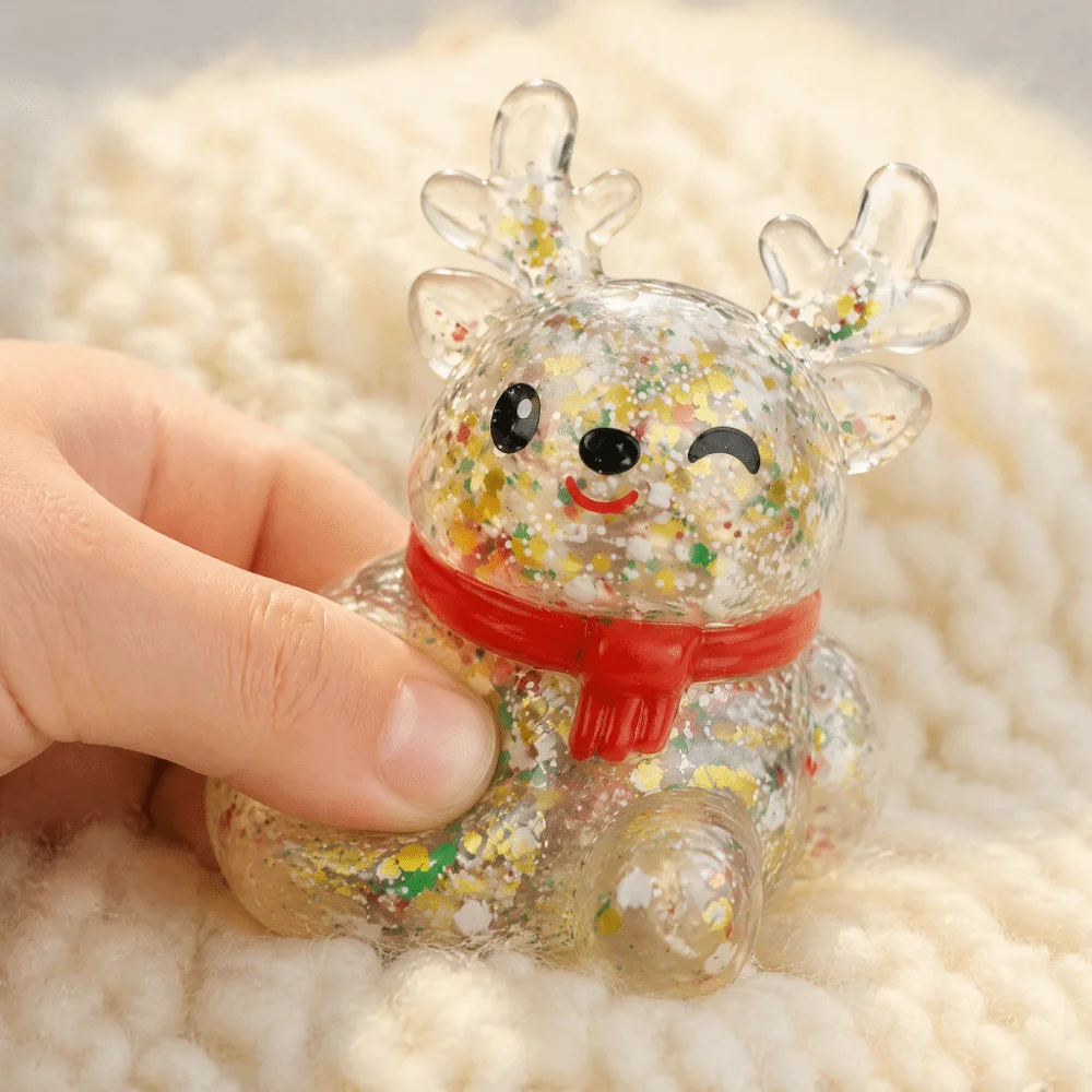 New Slow Rising Christmas Squishy Glitter Sequins Cute Fidget Squeeze Assorted Snowman Shape Stress Relief Festival