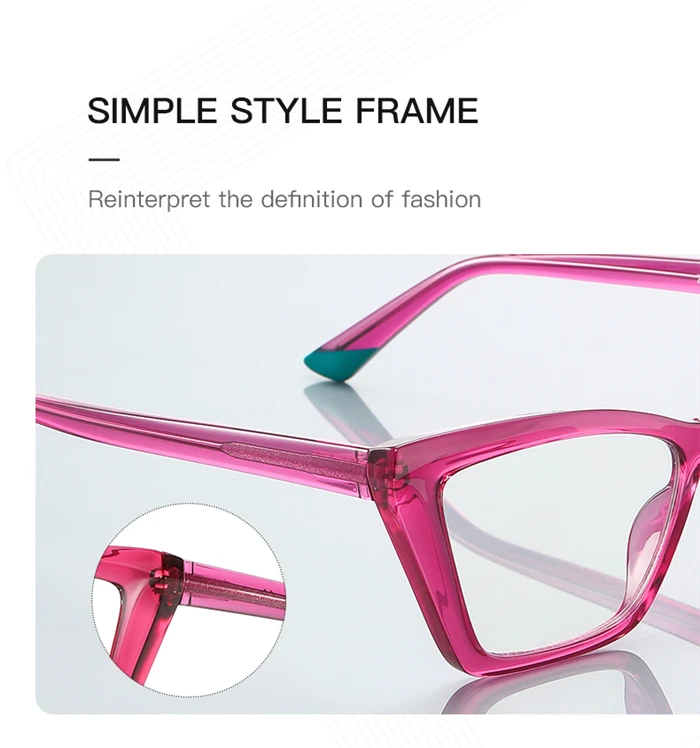 Blaulichtblockierende Student Cat Eye Kurzsichtige Brille für Frauen TR90 Myopes Lunettes Weibliches Rezept 0 -0,5 -0,75 bis -6,0 – Detail 4