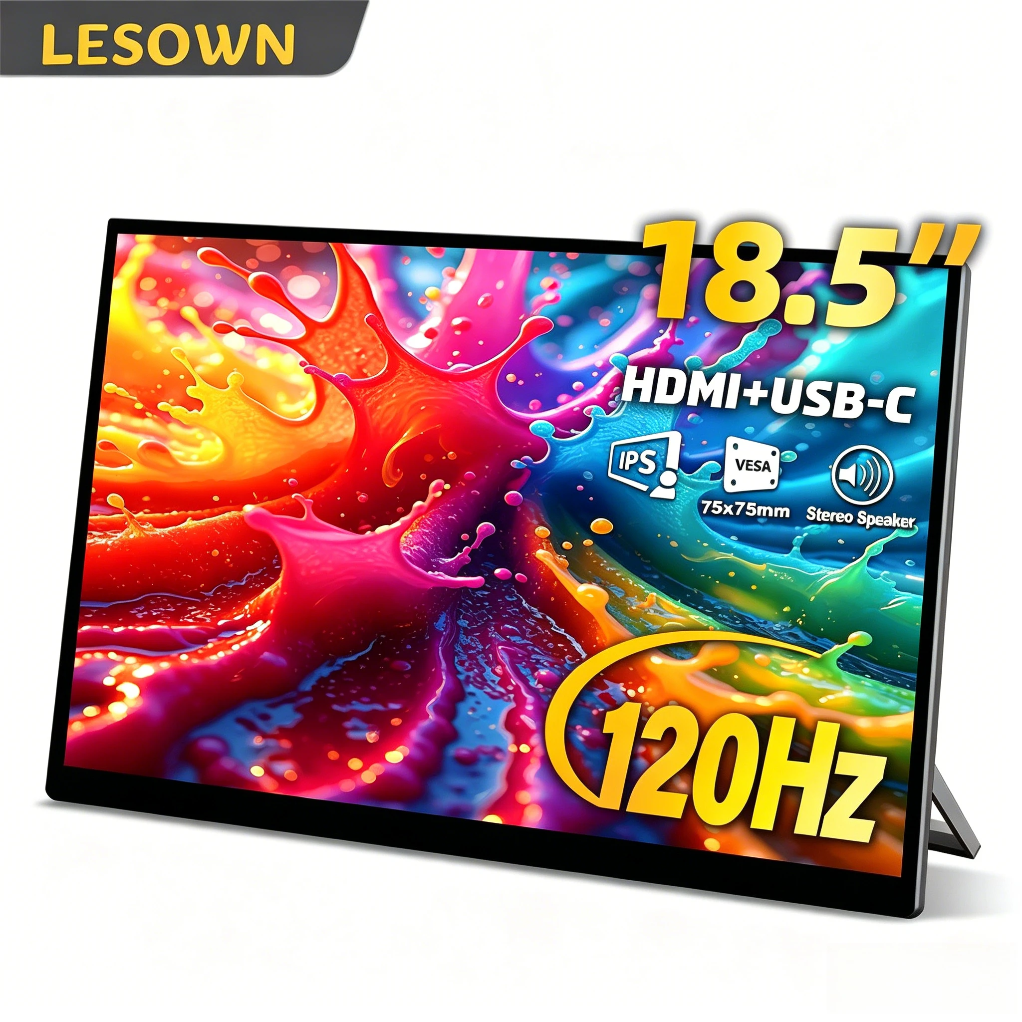 LESOWN High-Speed 18.5inch Esports Touch Panel 1080P 120Hz External Visualizer with Kickstand for Xbox Series Setups