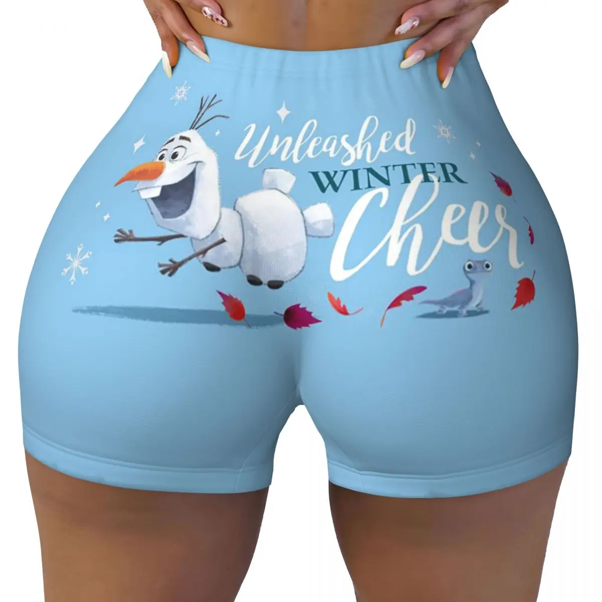 

Изготовленные на заказ байкерские шорты для волейбола Frozen Olaf Gym, женские шорты для йоги для тренировок