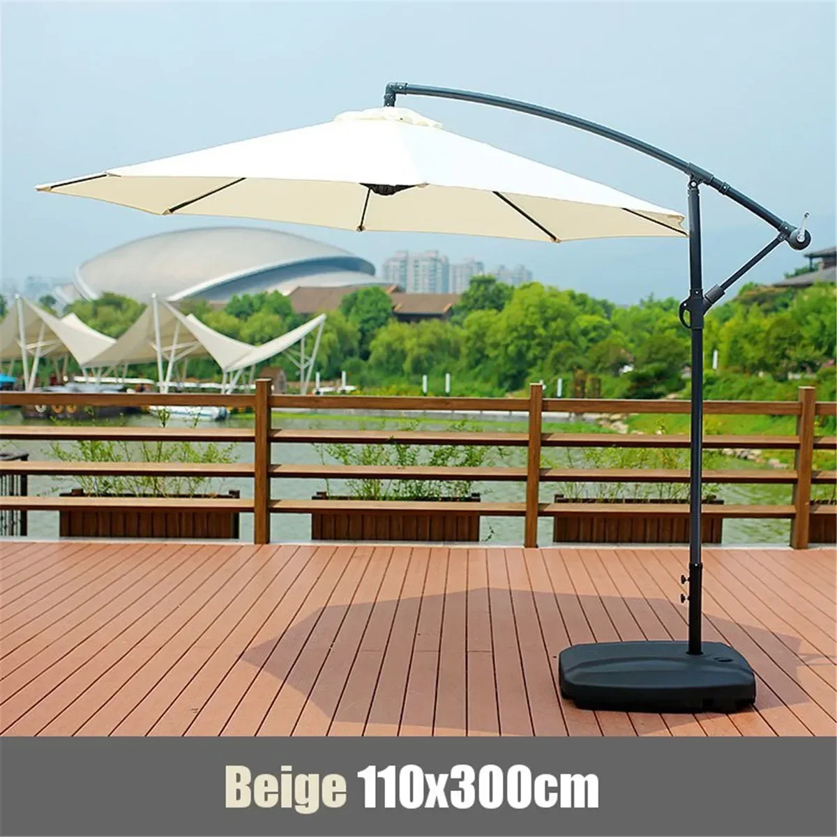 300cm Beach Sunshade Umbrella Fabric Cloth Canopy Parasol Tent Cover Waterproof Anticorrosion Patio Garden Outdoor Umbrella