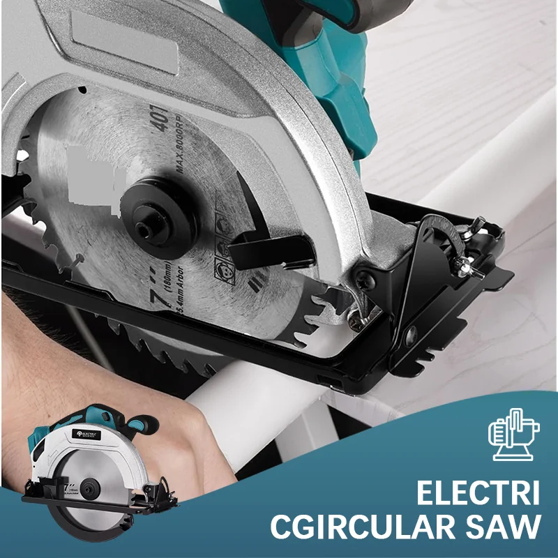 7-inch Cordless Circular Saw 5000rpm Brushless Woodworking Saw 45-degree Cut Adjustment Circular Saw For Makita 18v Battery