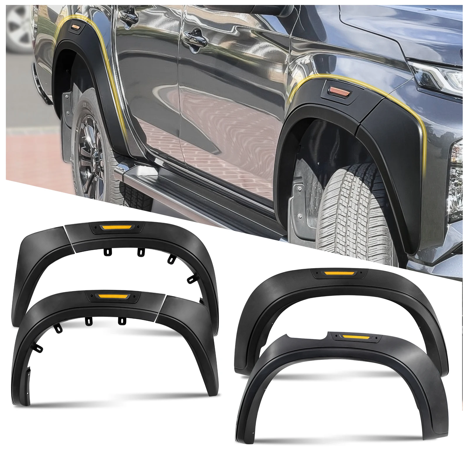 

Mudguards Wheel Arch for Mitsubishi l200 triton 2019 2020 2021 2022 2023 Matte Black decoration Fender Flares Car Accessories