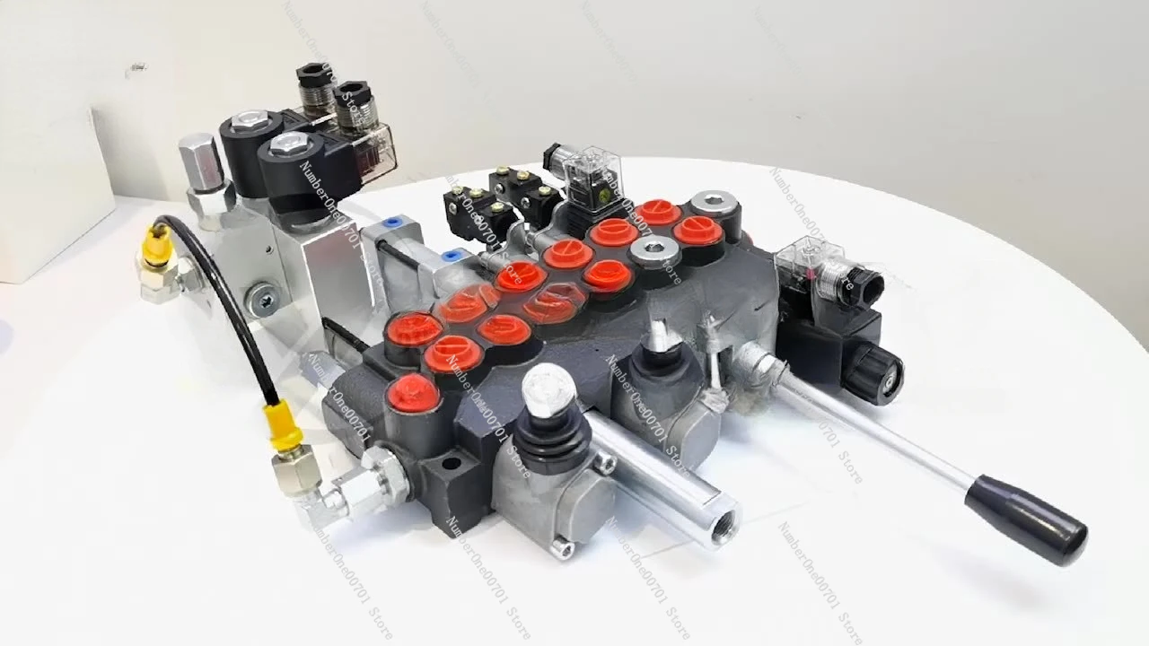 1 2 3 4 5 6 7 8 Spools 40 50 80 100 120 Cc Monoblock Hydraulic Directional electric control valve, Gdv 80 Loader Valve Joystick