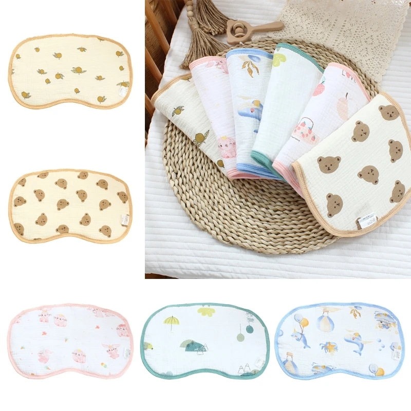 Newborns Baby Cloud Pillow Cartoon Print Infants Bed Pillow Breathable Pillow Sweat-Absorption Toddlers Pillow for Boy Girls