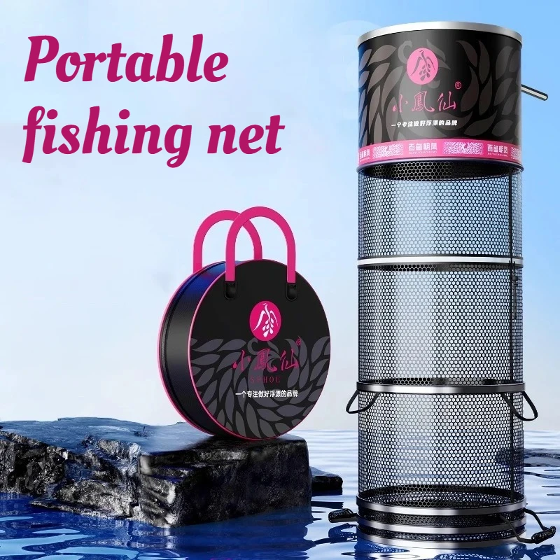 

Lightweight Portable Big Fishing Net Bag Large Capacity Foldable Fishing Net Bags Glue-coated Thickened Fish Gear Equipment