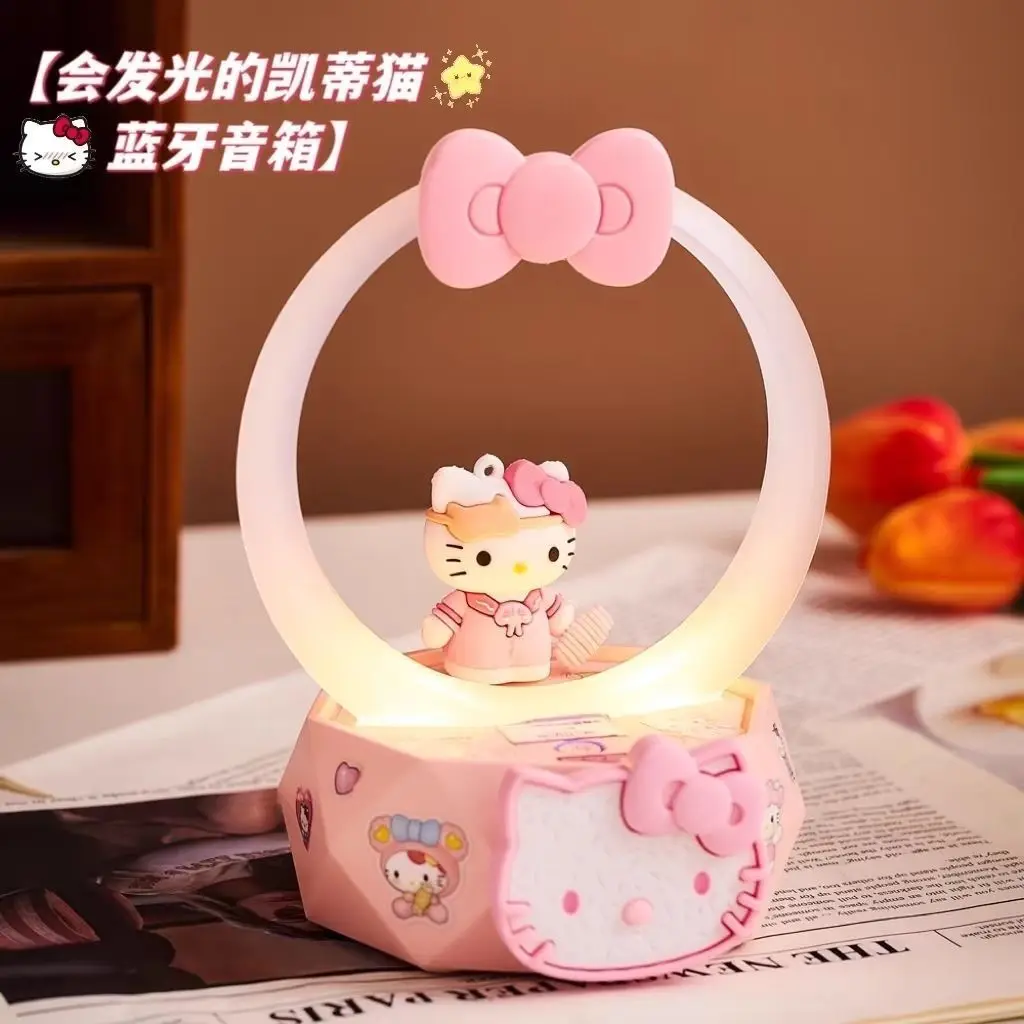 

Ночник Hello Kitty, Bluetooth-динамик, Sanrio, DIY колонки, прикроватная декоративная лампа для спальни, настольные лампы, детская игрушка в подарок