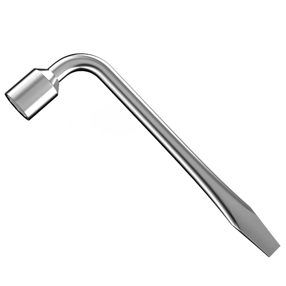 Dual-Function Tire Wrench Heavy Duty Tool Maintenance Tool Reinforced L Shape Wrench Reinforced L-Shape Design