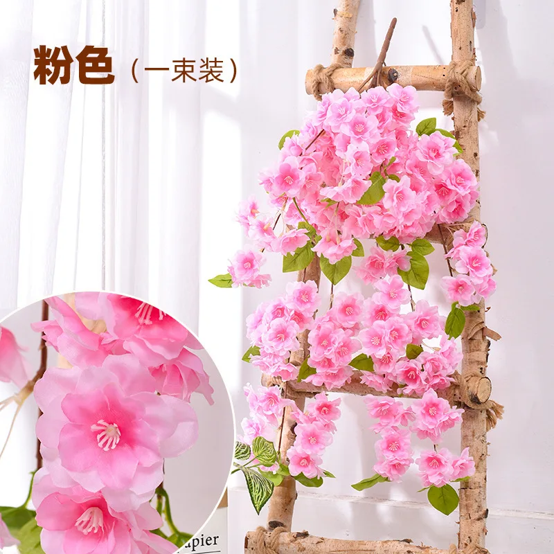 

Artificial Cherry Blossom Branches High Realism Fake Flower Vines For Wall Hanging Wedding Arch Decor Home Decoration