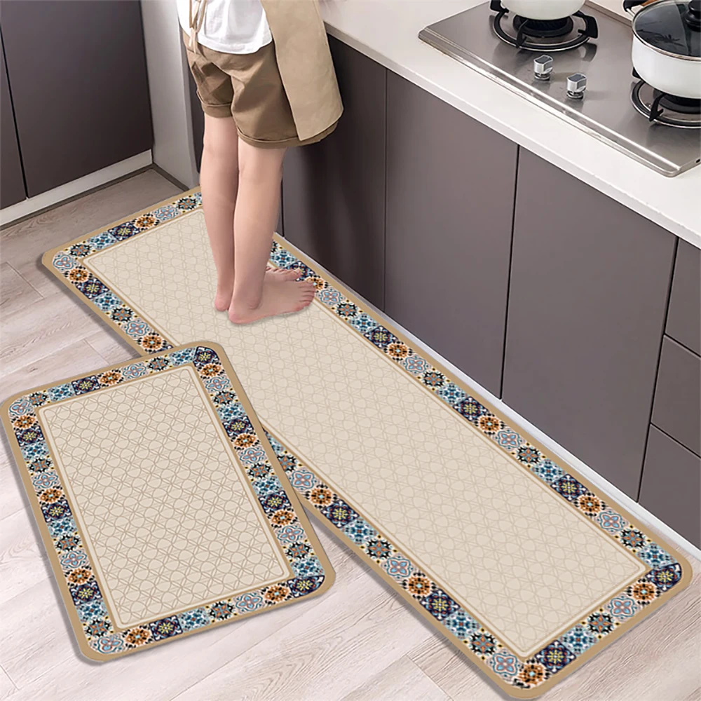 Rutschfeste Küchenmatte aus Kristallsamt, super saugfähige Fußmatten für die Küche, lange Teppiche, Badezimmer-Eingangstürmatte, Schlafzimmer, lange Teppiche – Detail 11